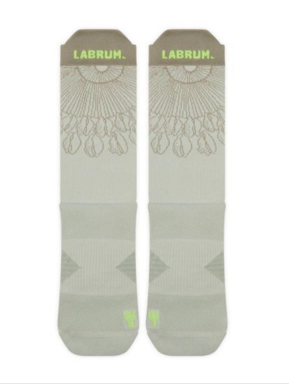 NWT Men's adidas Labrum Crew Socks with Taupe Cuff and Subtle Neon Accents